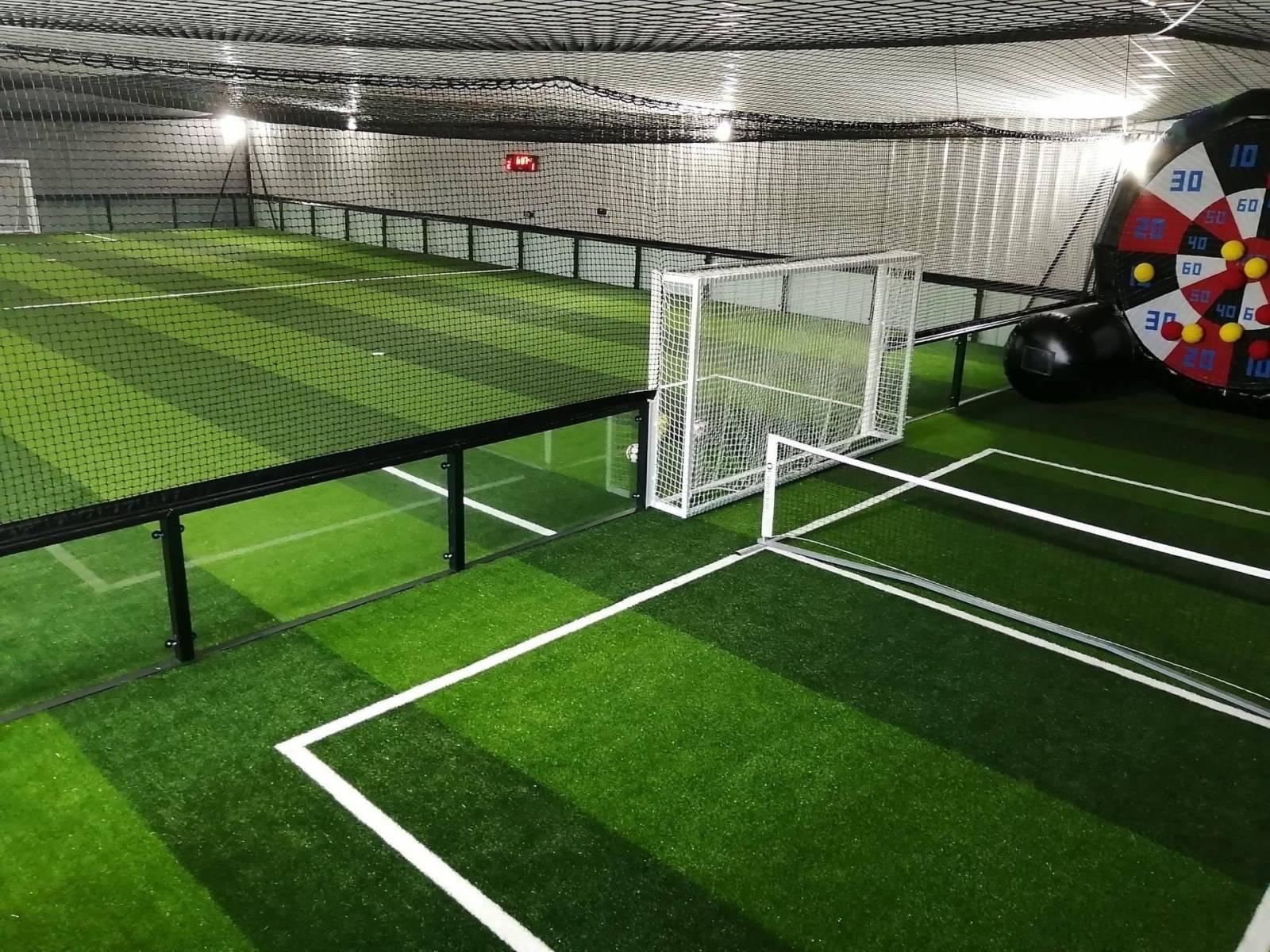 Installation of a soccer five field in New York City USA
